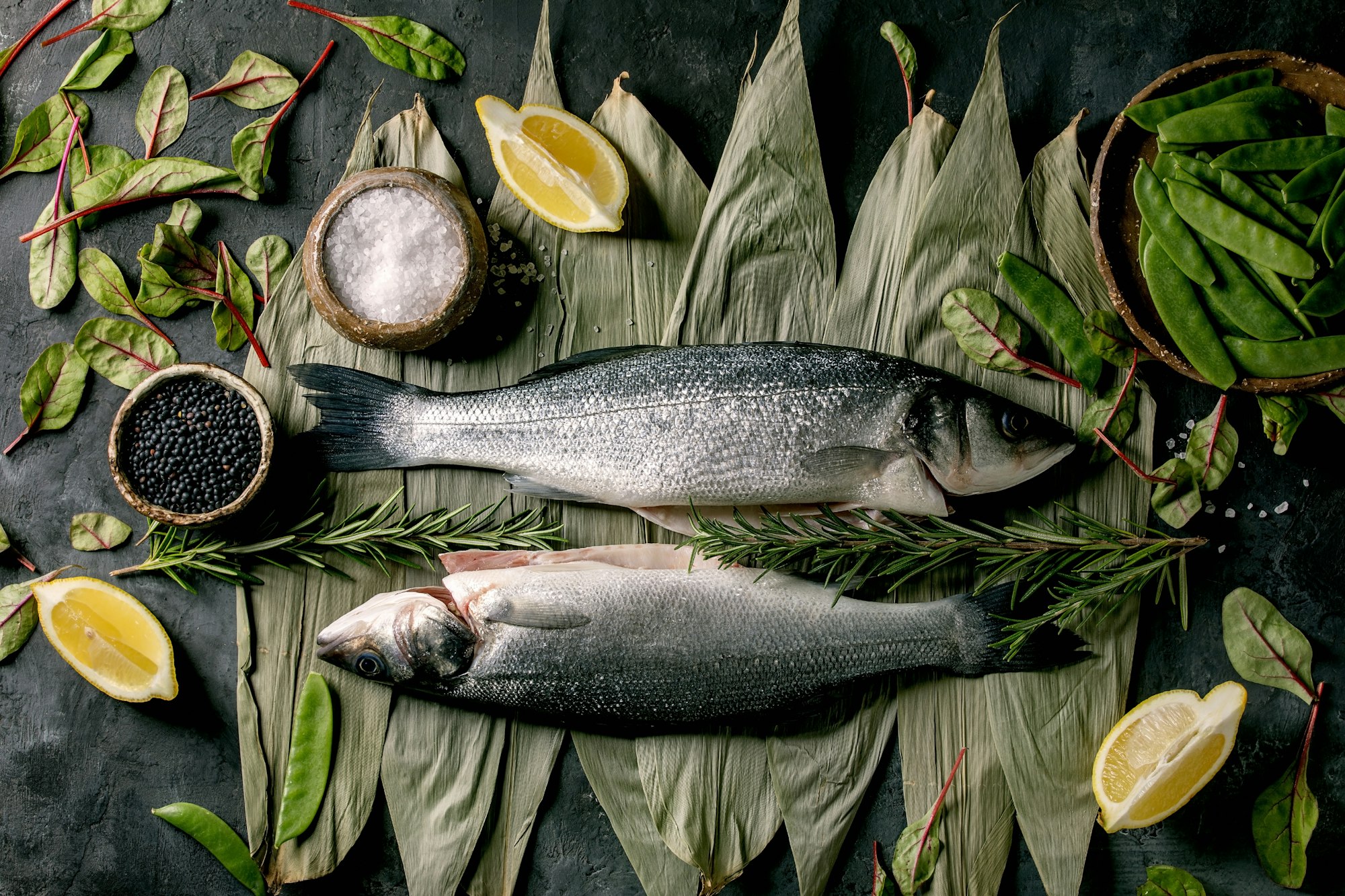 Raw uncooked fish sea bass